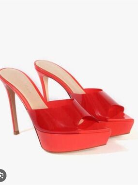 Red High Heel Platform glass stiletto